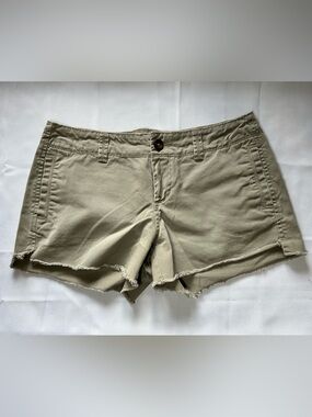 Old Navy Olive Green Frayed Hem Denim Shorts Women's Size 2